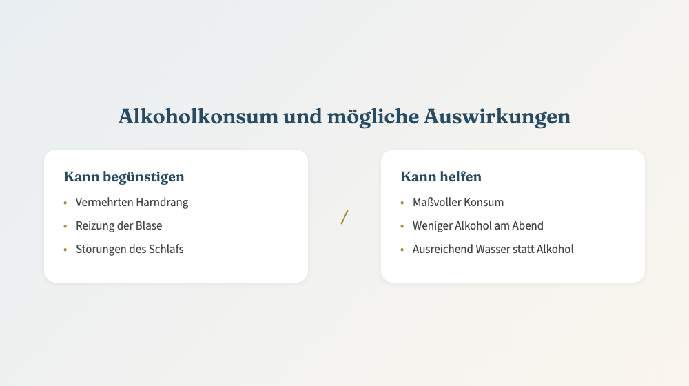 Mögliche Auswirkungen von Alkohol auf Prostatabeschwerden im Vergleich zu hilfreichen Maßnahmen